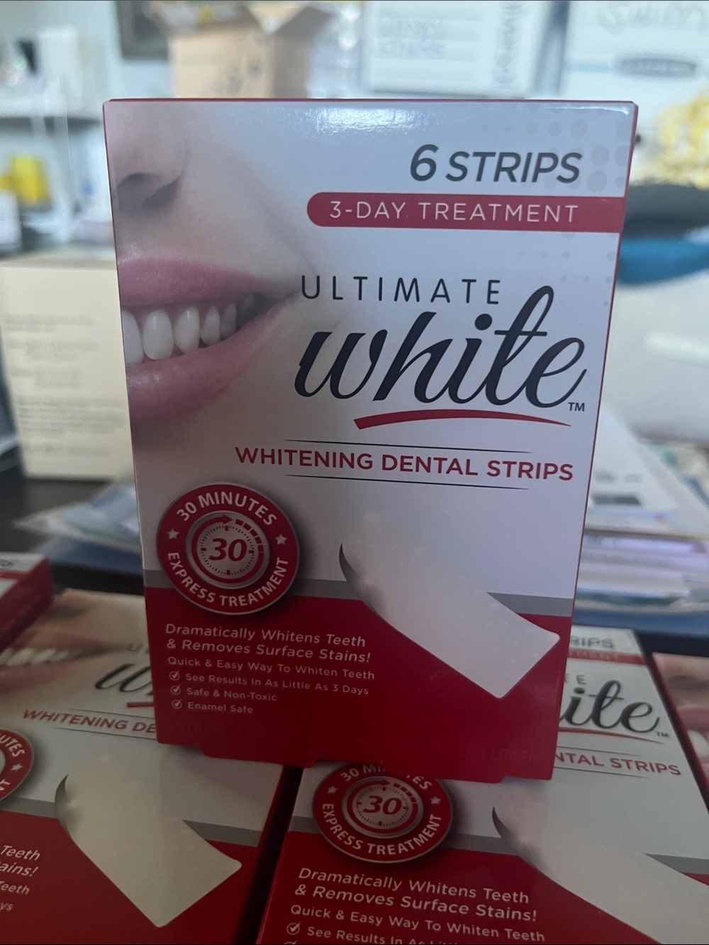 Ultimate White Whitening Dental Strips - Red & White 6 Pack